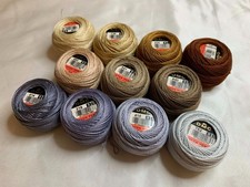 lot of 11 DMC 116 8 Perle Cotton Thread Balls, Size 8 brand new 191 earth tones