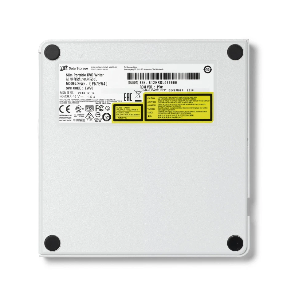 LG HLDS GP57EB40 DVD-RW-EX BK Externes DVD-Laufwerk Weiß - Bild 4 von 4