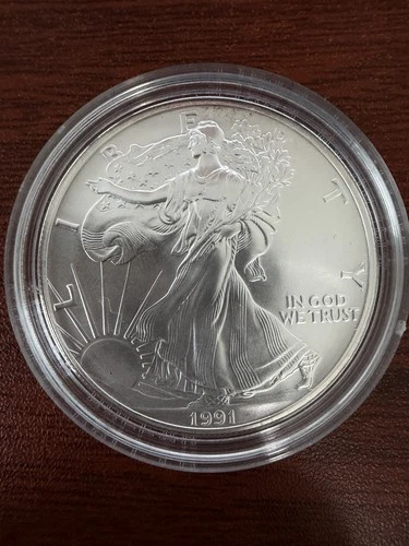 1991 American Silver Eagle 1 Troy Oz .999 Fine Silver