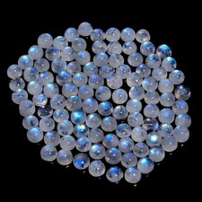 Natural Rainbow Moonstone Round Cabochon Gemstone Lot 20 Ct 6X6X3mm EEL-12