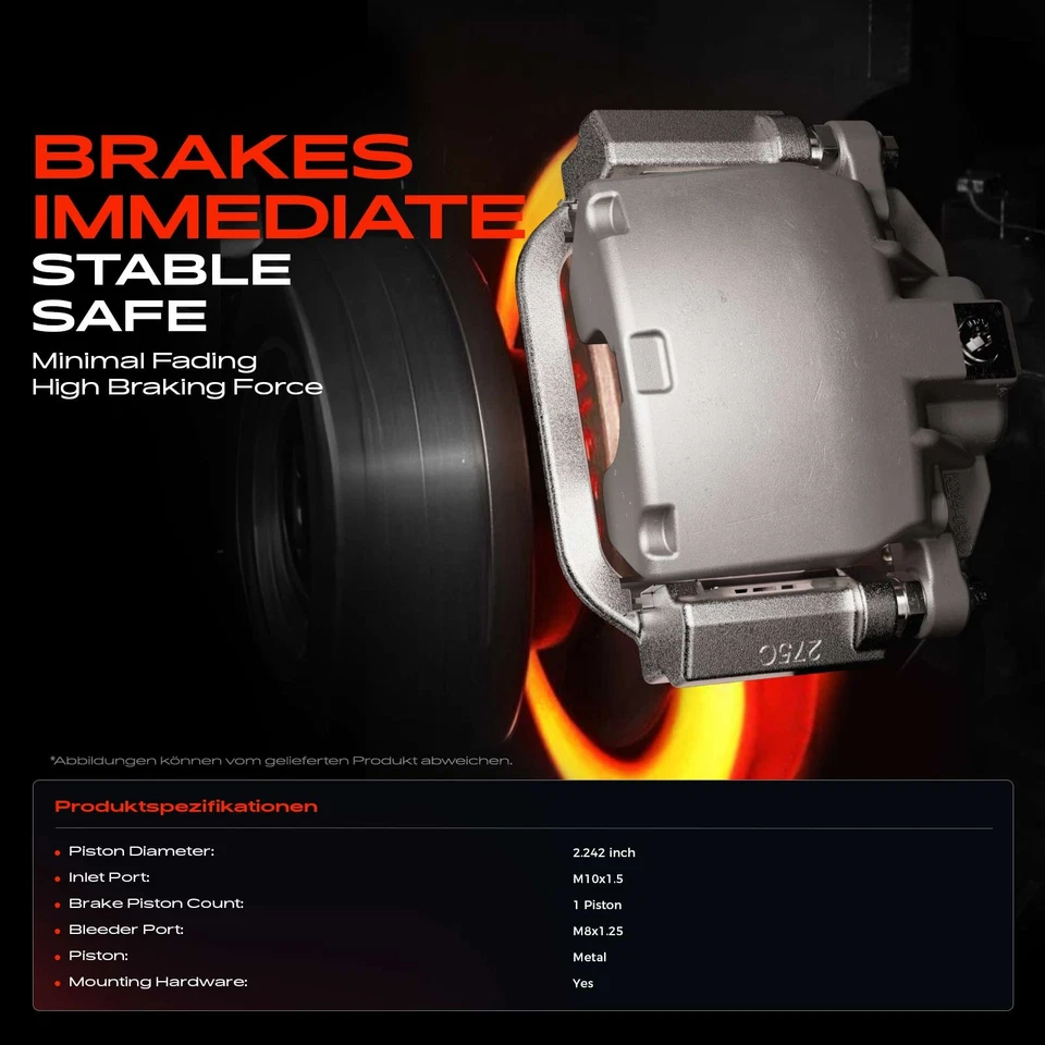 Pair Front Brake Calipers with Bracket for Saab 9-3 1999-2003 9-5 Saturn LS1 LS2 - Image 2 of 4