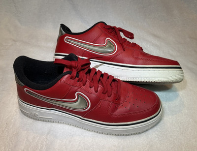 Nike Air Force 1 Men's Low-Top Lace-Up Sneakers Red/Silver/White/Black NBA