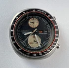 SEIKO 6138-0011 Automatic Chronograph Watch Vintage Mens UFO Black Dial 21 J