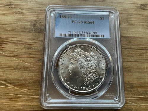 1881 S Morgan Silver Dollar $1 PCGS MS 64