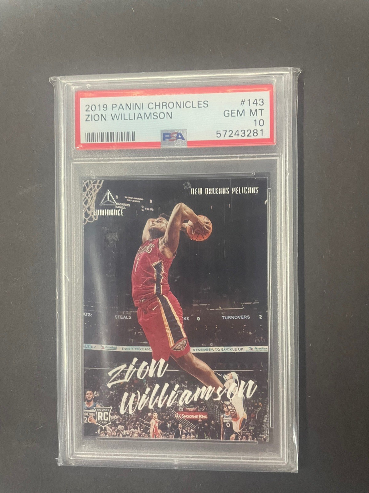 2019-20 Panini Chronicles - Luminance Zion Williamson #143 (RC) PSA 10