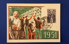 CARTE POSTALE MAXIMUM -JOURNEE NATIONALE DU TIMBRE 1951 ARLES REGION PACA FRANCE