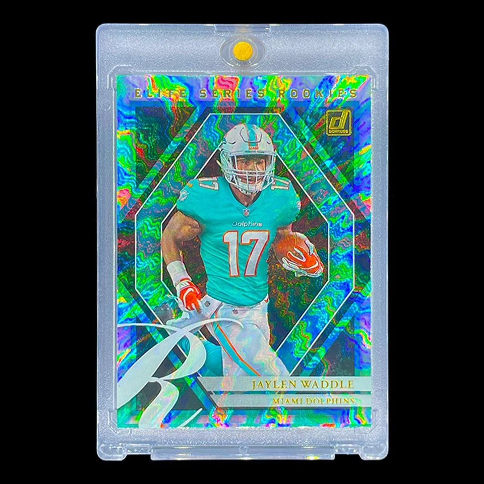 JAYLEN WADDLE ROOKIE REFRACTOR DE CHOQUE PLATEADO HOLO SP Inserto No Automático - DOLPHINS Foto 3 de 4