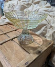 Vintage Jeanette Glass LOUISA Clear Compote Dish / Fruit Bowl on a Pedestal