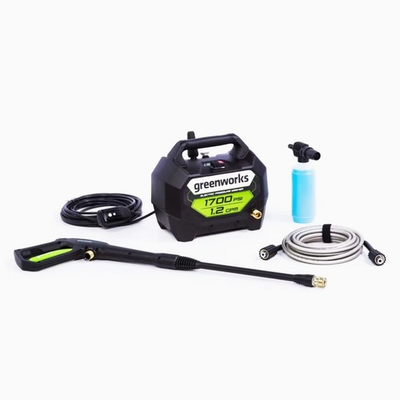 #ad Greenworks 1700 Psi Hand Carry Pressure Washer PW1603 20Ft Hose 35Ft Cord 2 Nozz $99.99