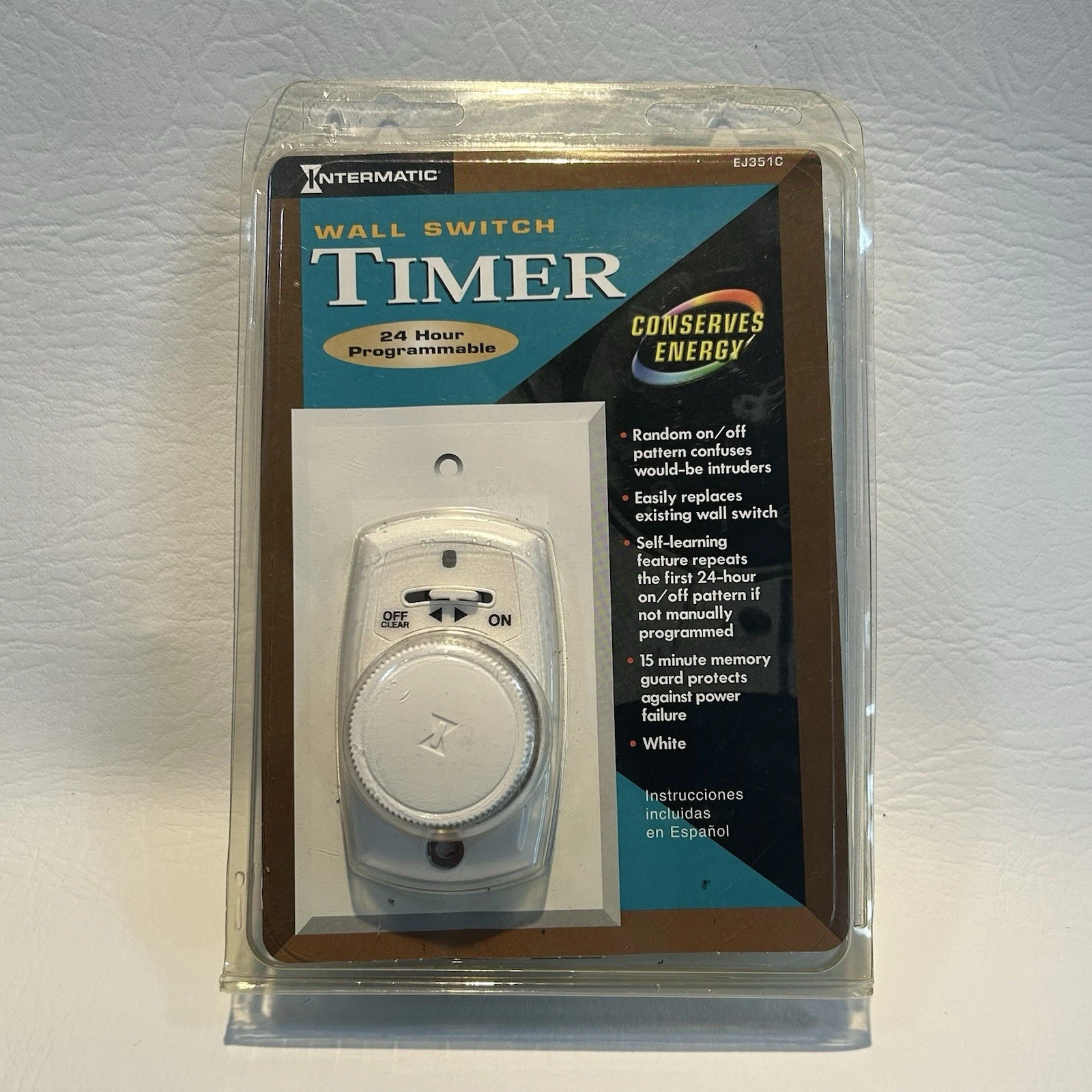 Intermatic Wall Switch Timer (EJ351C) 24 Hour Programmable White Sealed NEW