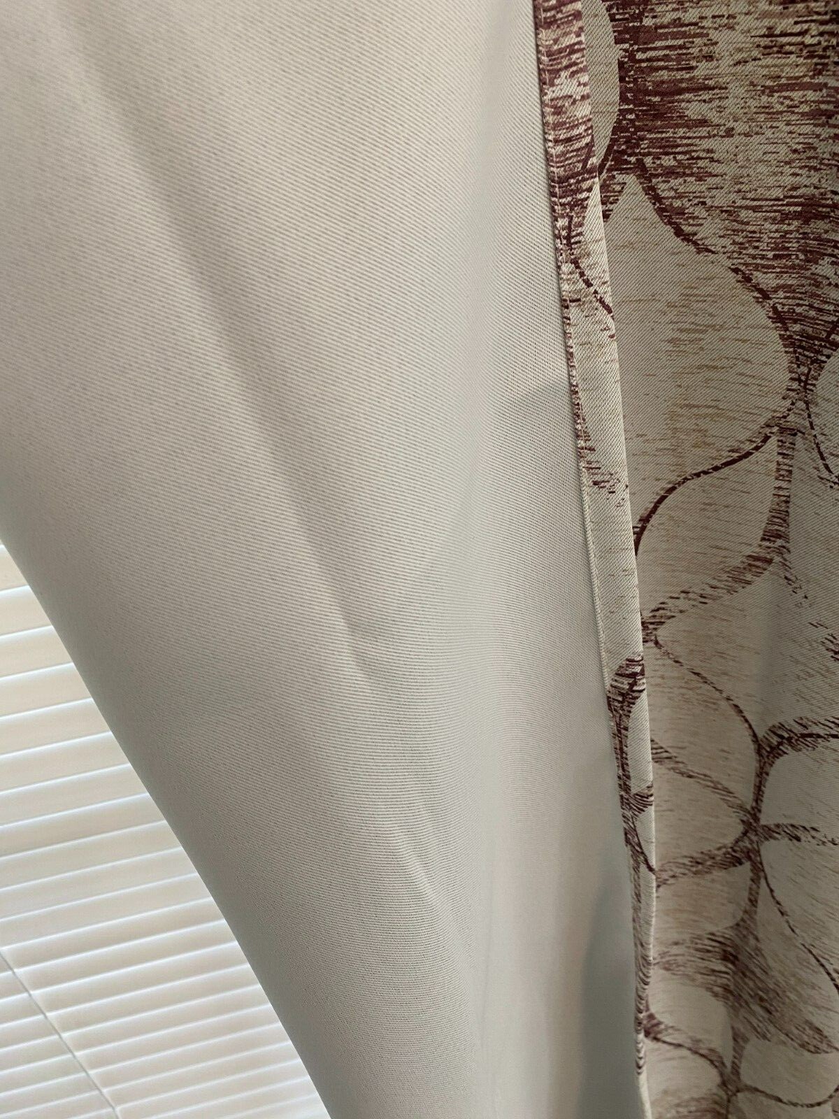 Keeco Leaf Pattern set of 2 84" x 37" Curtain Silky Drape Set Black Out