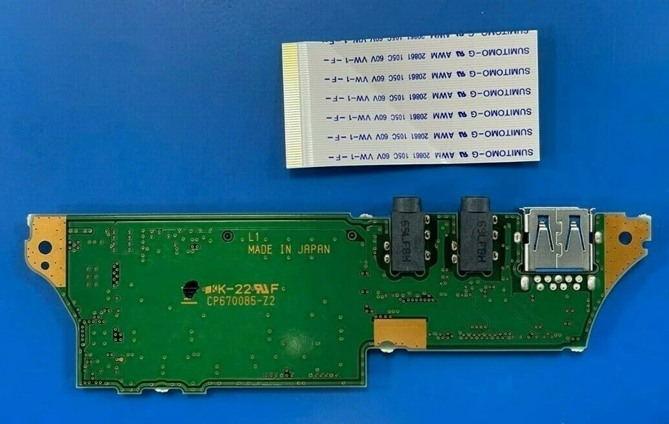 FUJITSU LIFEBOOK U745 AUDIO USB PCB BOARD W/ FLEX CABLE CP670085-Z2 CP670085-X2 - Image 2 of 4