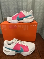 Nike Zoom Challenge White Pink Retro Green FQ4155-101 Pickleball Women’s 8.5 New