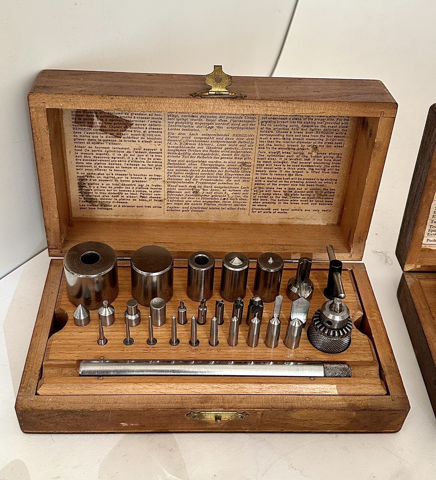 Bergeon 30086 Bushing Clock Staking Mainspring Broaches Reamer Vise