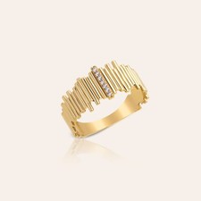 14k Gold Plain Zigzag Ring | Dainty Wave Design | Wavy Gold Ring for Her | 2-11