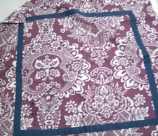  Pottery Barn Purple Elaine Paisley Blue Trim Cotton Euro Pillow Cover Sham Mark