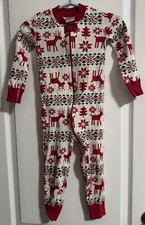 HANNA ANDERSSON Pajamas Unisex Size 3 Christmas Reindeer Snowflake Holiday