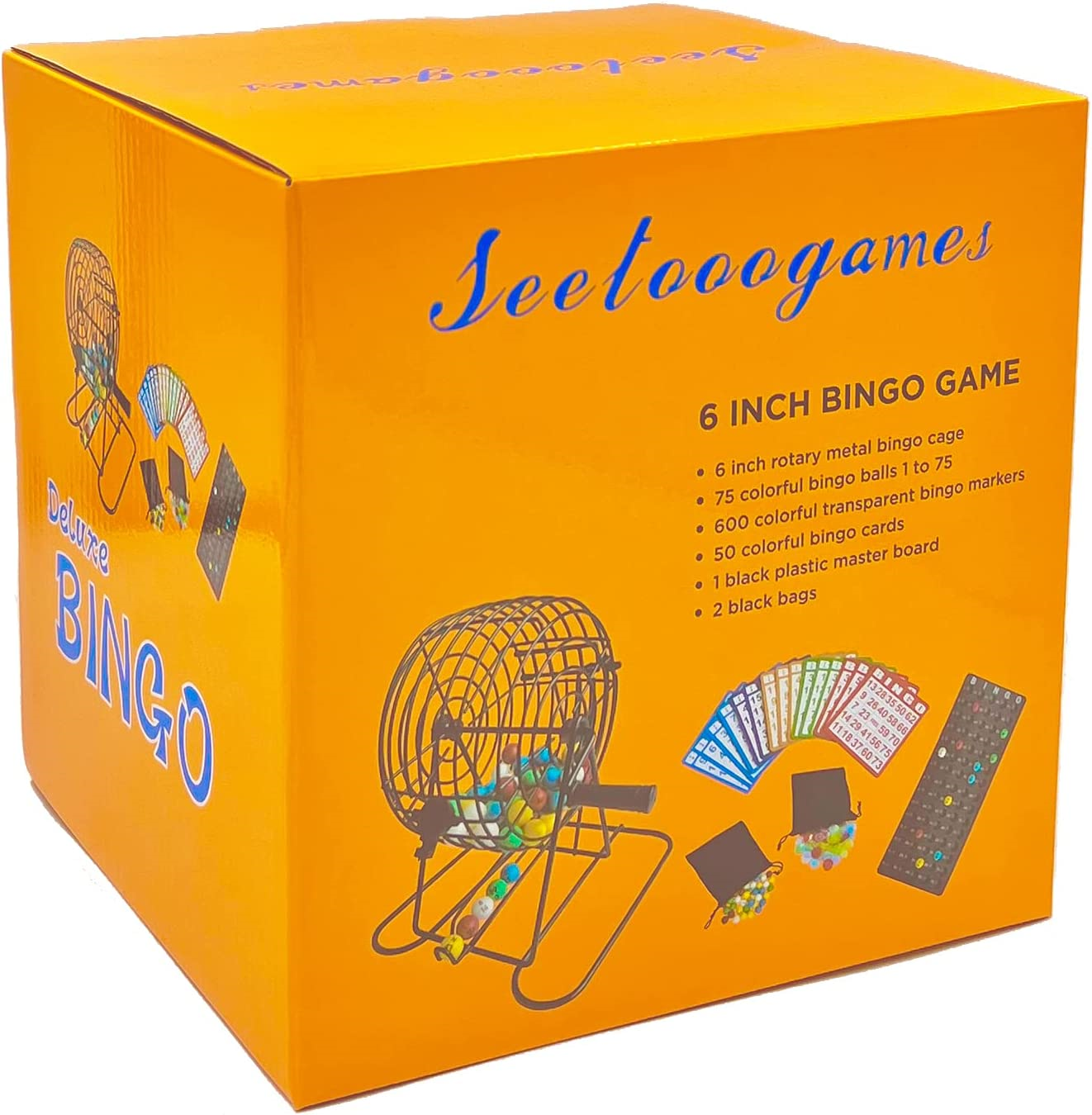 Deluxe Bingo Game Set with Bingo Cage Bingo Board Bingo Balls Bingo
