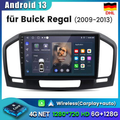 6+128GB Android 13 Autoradio GPS Für Opel Insignia 2008-2012 Buick Regal 2009-13