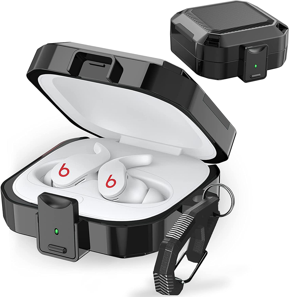 Secure Lock Case for Beats Fit Pro 2021 Carbon Fiber Texture Beat Fit Pro Earbud