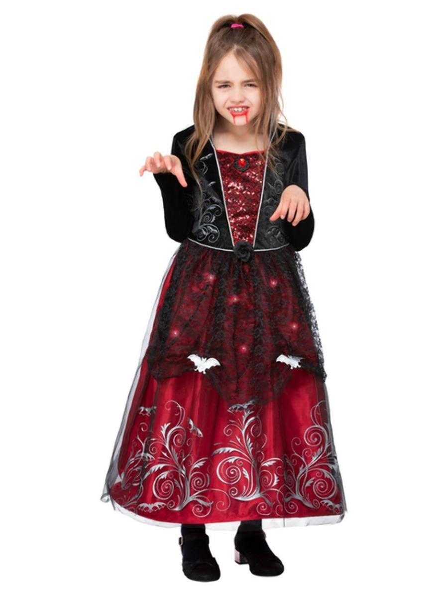 Lujo Disfraz de Vampiresa para Niña, Halloween Disfraz - Smiffys