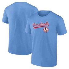 NEW St. Louis Cardinals  Blue T Shirt Men's Size XL   1967 to 1997 Logo   ++