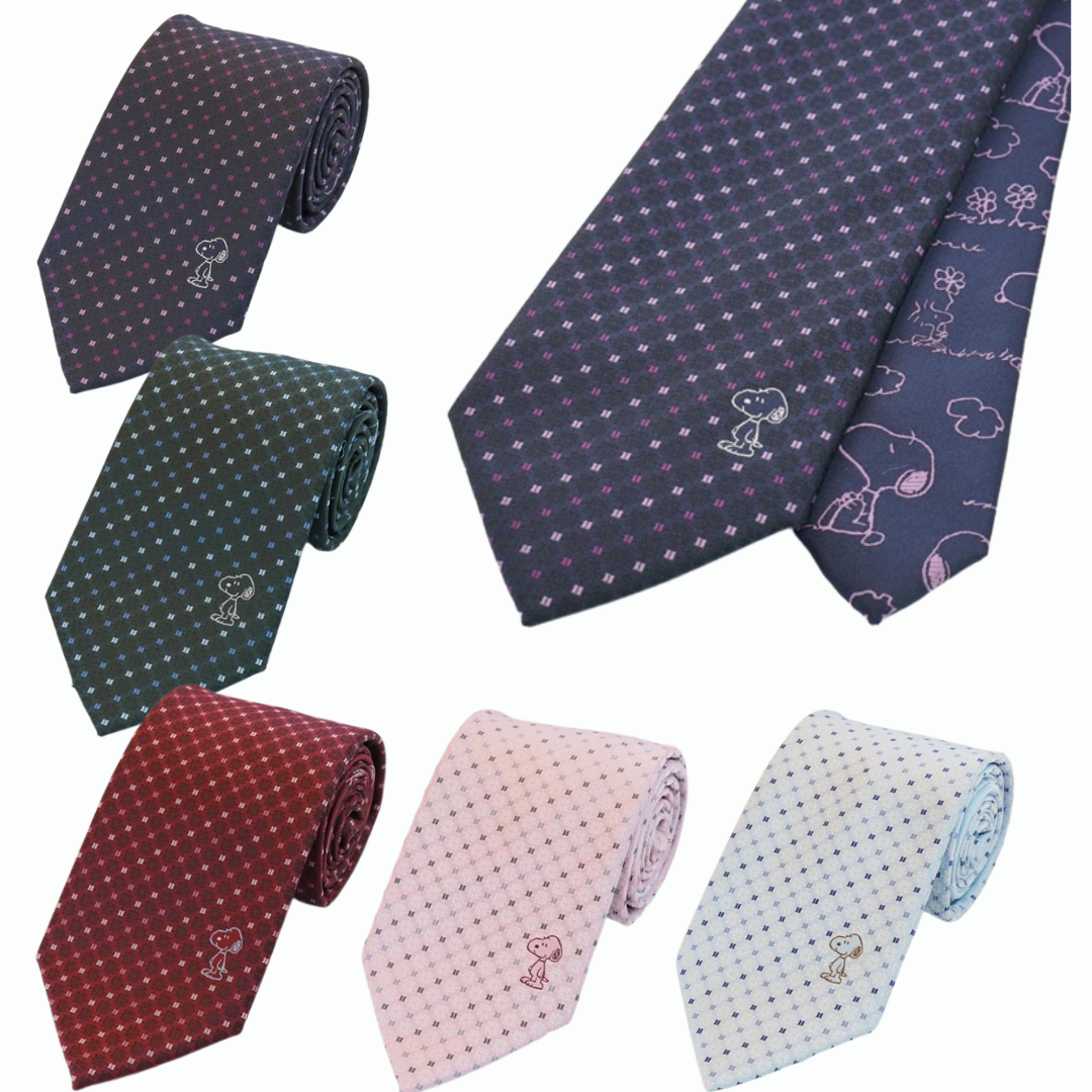 ぬーぴー様 Peanuts Snoopy Tie Micro Small Pattern Navy Blue Green Pink Red