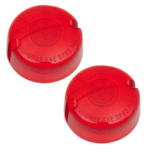 2 Red Turn Signal Lenses Kit for 8601 Harley Dyna Softail Sportster