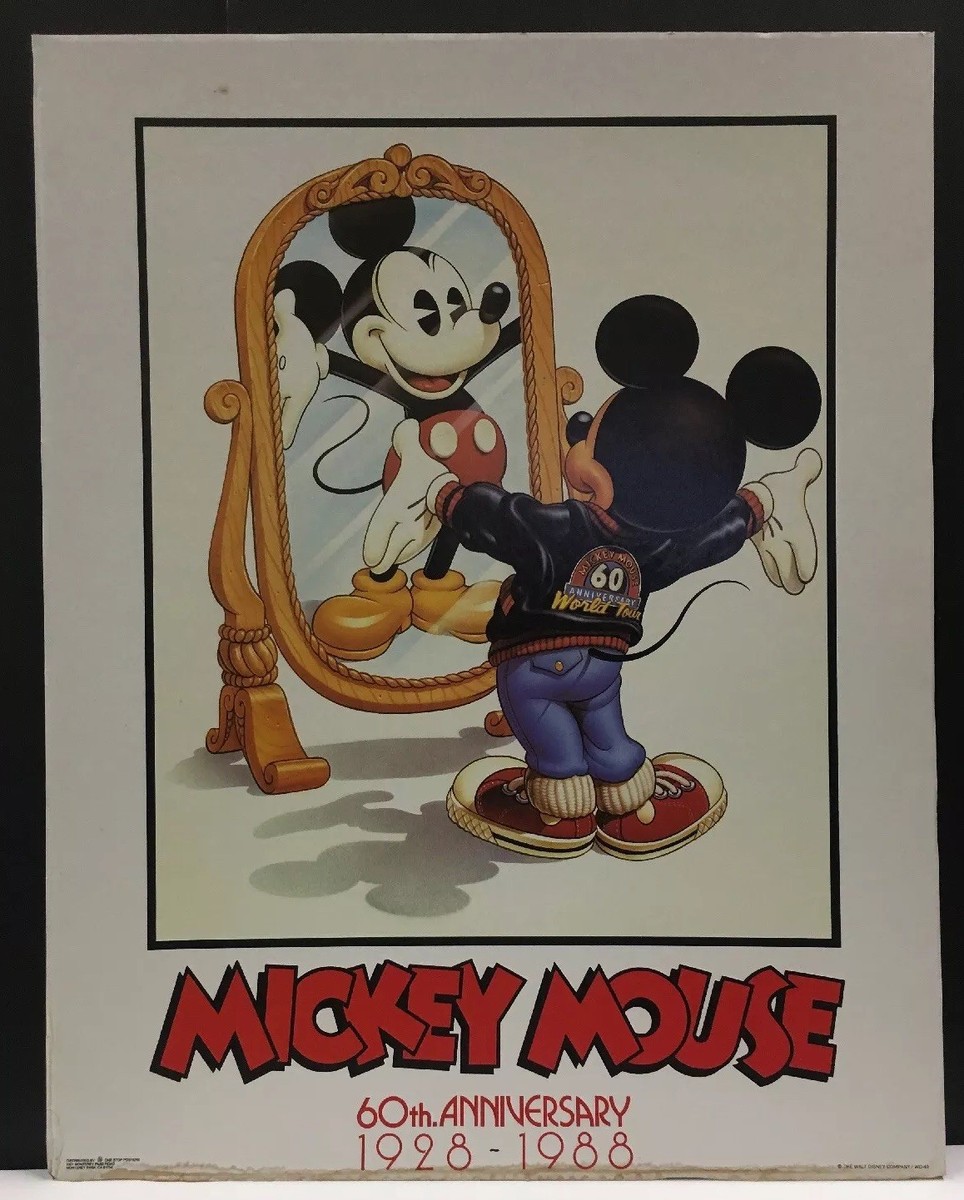 Vintage 60th Anniversary Of Mickey Mouse Poster Picture Walt Vintage 60th Anniversary Of Mickey Mouse Poster Picture Walt