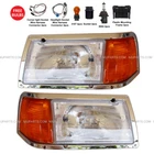 Headlight w/ Adjusters, Corner Lamp & Bezel Chrome LH RH (Fit Peterbilt 385 375)
