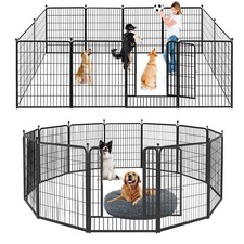 SQIREP 24/32/40''Dog Playpen Outdoor Heavy Duty Metal Dog Fence Exercise Dog Pen