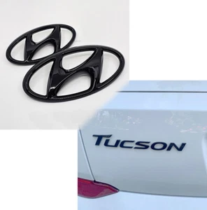 Black high glossy Front Trunk TUCSON Emblem (Fits: 2016 2020 Hyundai Tucson TL)