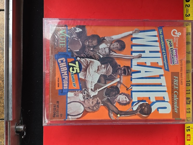 UNOPENED 1999 WHEATIES CEREAL BOX LOU GEHRIG TIGER WOODS MICHAEL JORDAN TPHLC