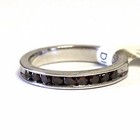 New 925 sterling silver .50ct red orange diamond womens channel band 3.2g ladies — photo 1