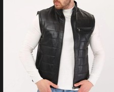 LION008 Men's Leather Vest Anarchy Motorcycle Biker Club Prime Quality Vest