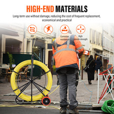 Fish Tape Puller Fiberglass 492 ft 8MM Wire Cable Running Duct Rodder