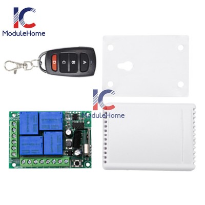 433Mhz Remote Control Receiver RF Wireless Switch 4CH Relay Module Transmitter