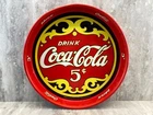 Coke Cola Serving Tray - 13 x 1.5 Vintage 80's - Red/Yellow/White - Round