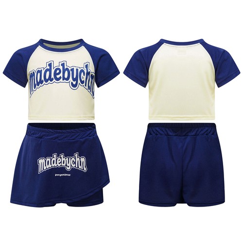 Girls Boys Set Letter Print Clothes Two-Piece Outfit Tennis Shorts Golf Casual - Picture 4 of 25