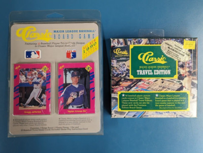 MLB CLASSIC BASEBALL BOARD GAME AND TRAVEL EDITION COMBO - 1990 NEW NIB VINTAGE!