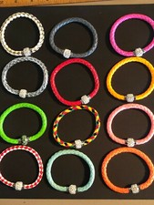 Braided Leather Bracelet with Magnetic Crystal Clasp