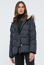 Ralph Lauren Duck Down Feather Insulated Quilted Coat Jacket Fur Small Uk 8-10