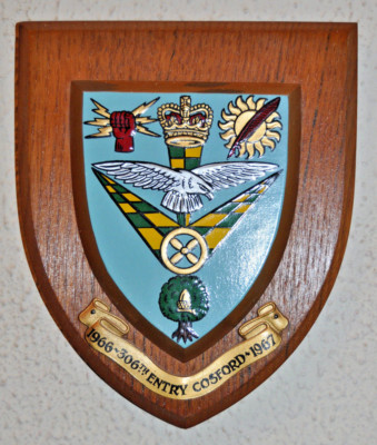306 Craft Apprentice Entry Royal Air Force Cosford Plakette Schild RAF 1966 306th