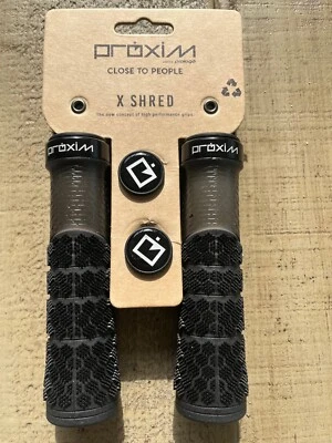 Prologo X Shred Proxim High Grip Locking MTB/Flat/Riser Handle Bar Grips Bk/Grey