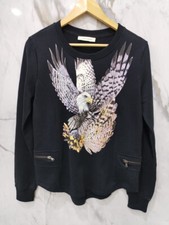 Pierre Balmain Women  s RRP 575 Black Pink Eagle Printed Sweatshirt Size 40 / M