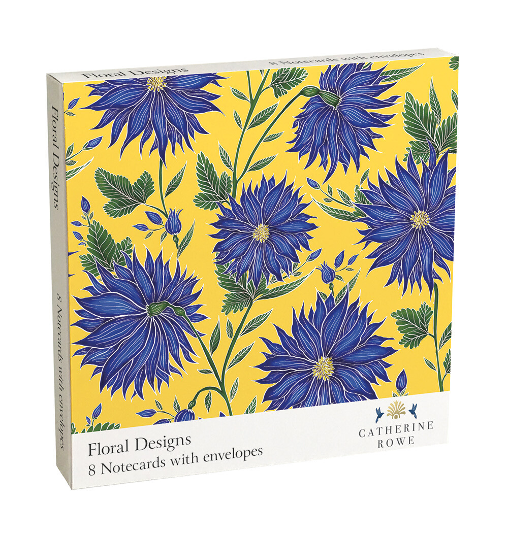 Floral Designs by Catherine Rowe 8 Square Notecards Wallet