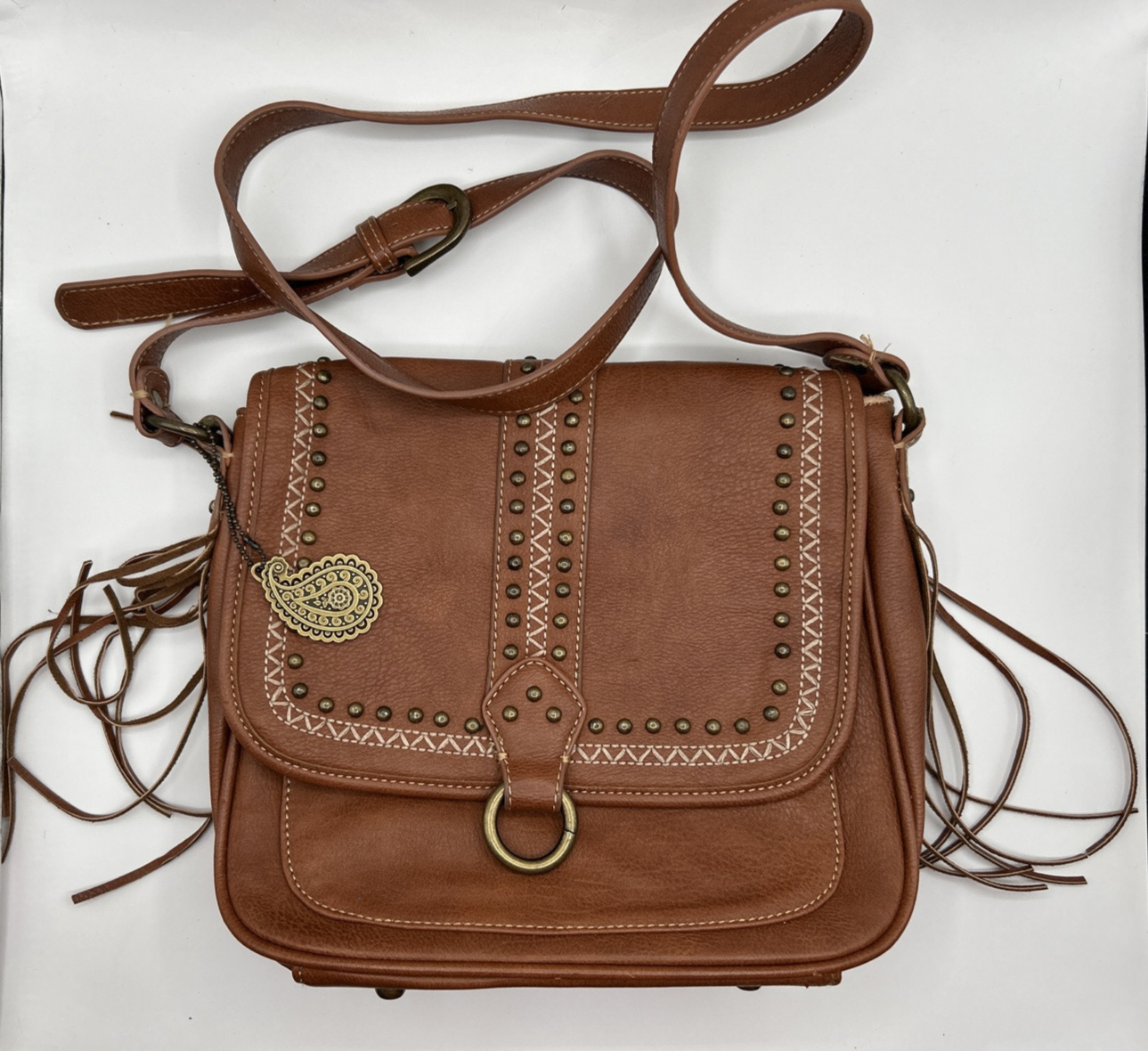 Boho Fringe Slouch Shoulder Bag by American West Women's Bandana Purse