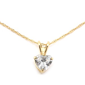 14k 6mm Heart Cubic Zirconia pendant