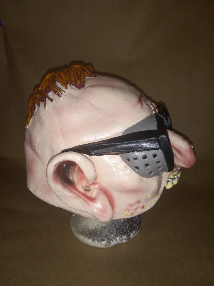 DISGUISE INC 2001 SCARY OLD MAN SCIENTIST WITH GLASSES LATEX HALF HALLOWEEN MASK - Image 2 of 4