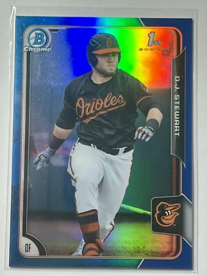 2015 Bowman Chrome Draft D.J. Stewart #146 Blue Refractors /150 Orioles
